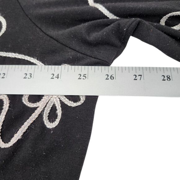 Investments II Cardigan Womens 3X Black Cream V-Neck Button Up Embellished - Picture 9 of 11